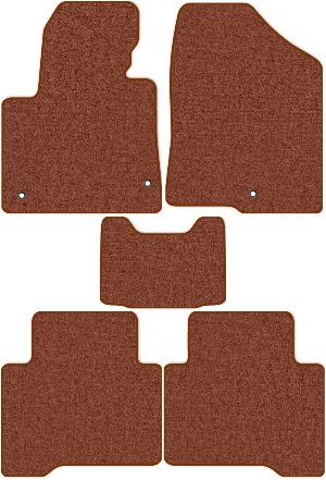 Коврики "Комфорт" в салон Hyundai Grand Santa Fe I (suv / DM) 2013 - 2018, коричневые 5шт.