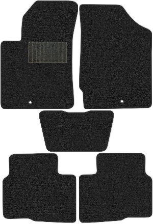 Коврики текстильные "Классик" для Kia Cerato Koup (купе / YD) 2013 - 2014, темно-серые, 5шт.