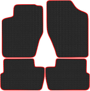 Коврики ЭВА "Ромб" для Citroen C4 I (хэтчбэк / LC) 2008 - 2011, черные, 4шт.