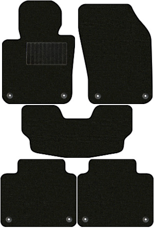 Коврики текстильные "Стандарт" для Volvo S90 II (седан) 2016 - Н.В., черные, 5шт.